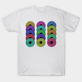 MUSIC Color Vinyl Records 1980 Retro T-Shirt